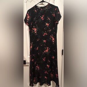Ralph Lauren Black Dress with Pink Floral Design